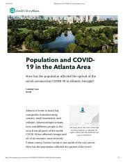 Population and COVID-19 in the Atlanta Area.pdf - 10/19/2021 Population ...