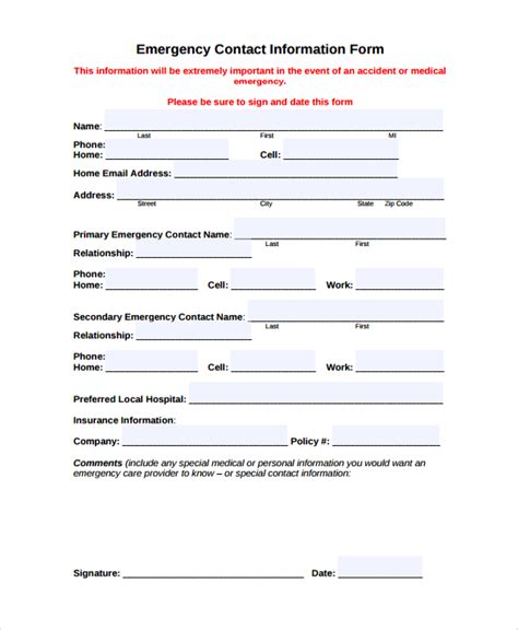 FREE 7+ Sample Contact Forms in PDF | MS Word