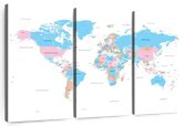 Pastel Countries World Map Wall Art | Digital Art