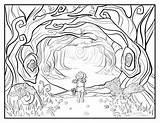 Enchanted Forest Coloring Book Sketch Page sketch template