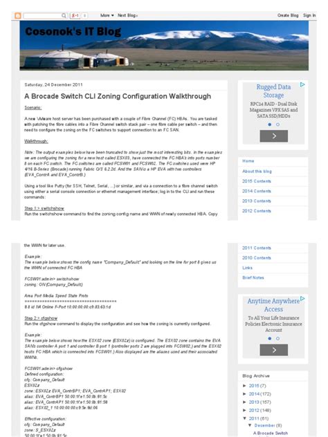 Brocade Switch CLI Zoning Configuration Walkthrough | Computer Hardware ...