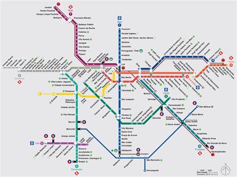 Mapa del metro, Mapa del tren, Sao paulo