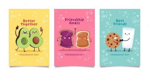 Free Vector | Flat greeting cards collection for international friendship day celebration