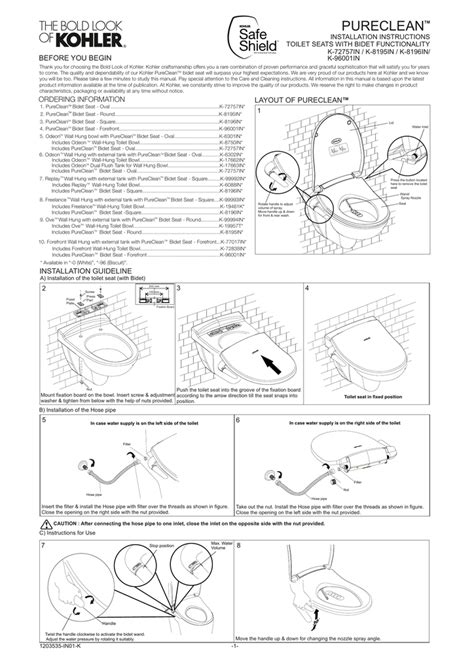 Kohler Toilet Seat Instructions