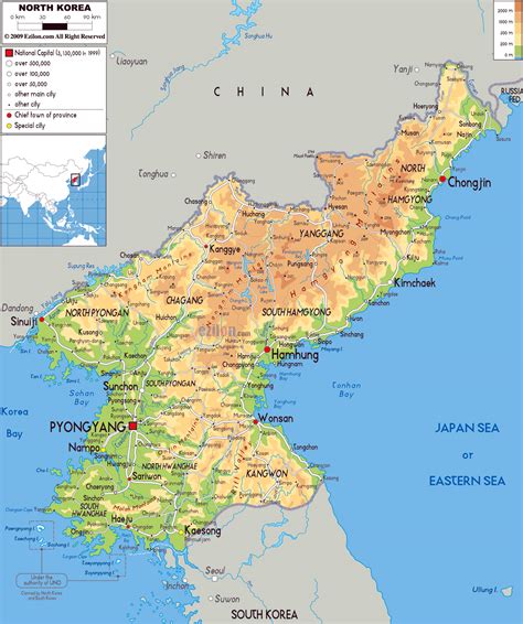 Maps of North Korea (DPRK) | Detailed map of North Korea in English ...