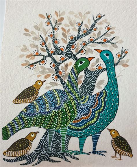 Buy Gond Art11 Handmade Painting by TRILOK RATHORE. Code:ART_6495_37489 ...