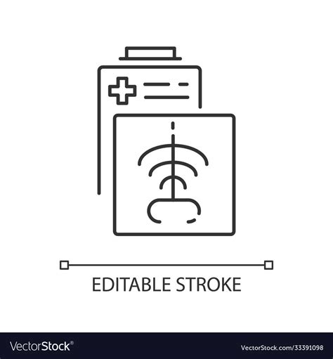 Radiology department linear icon Royalty Free Vector Image