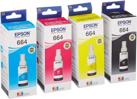 EPSON Original Refill Ink Set (T6641 T6642 T6643 T6644) for L100 L110 ...