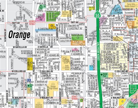 Orange Map, City of Orange, Orange County, CA – Otto Maps