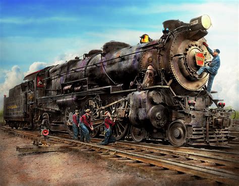 Train - Working on the railroad 1930 Photograph by Mike Savad - Pixels