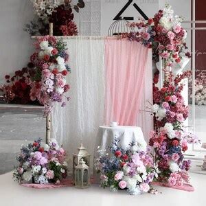 Artificial Flower Arch Wedding Arch Flowers and Arrangements Floral Corner Swag Wedding Backdrop ...