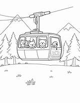 Cable car With Animals coloring Page 1 sketch template