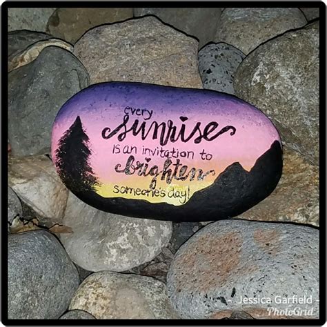 Sunrise Painted Rock | Rock painting patterns, Sunrise painting, Inspirational rocks