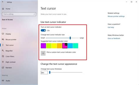 How to enable customizable text cursor indicator on Windows 10 - Pureinfotech