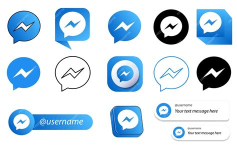 Premium Vector | 14 messenger facebook fb social media icon pack