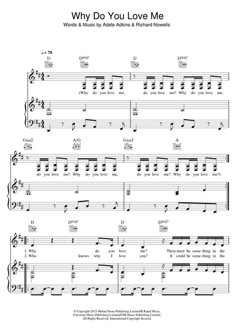 Adele Why Do You Love Me Sheet Music, Notes & Chords | Sheet music ...