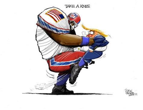 Cartoons: NFL players defy Trump and kneel