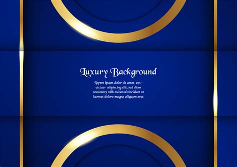 Abstract blue background in premium concept with golden border ...