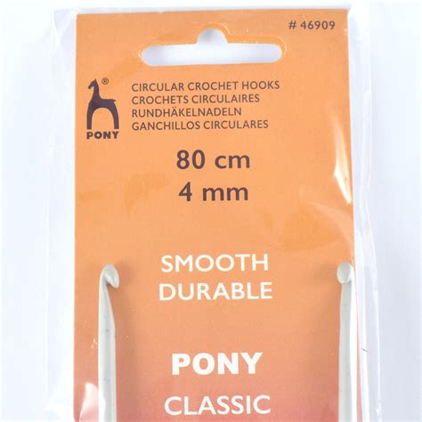 Pony Circular Crochet Hook 4mm 80cm - Fabric8