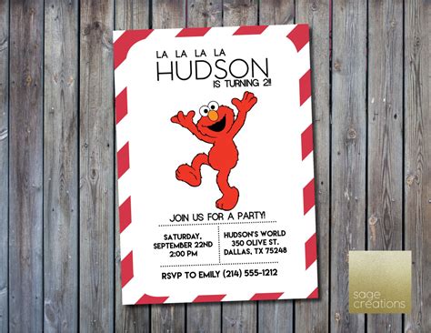 Elmo Birthday Invitation Elmo Birthday Invite Sesame Street | Etsy