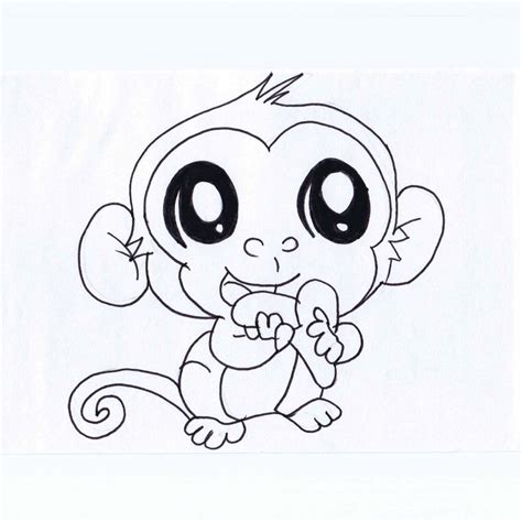 Cute Monkey Drawing at GetDrawings | Free download