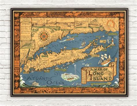 Old Map of Long Island 1961 Vintage Map | Old map, Vintage map, Antique map