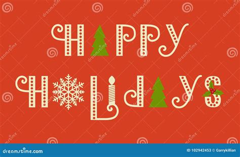 Vector Happy Holidays Text. Calligraphic Lettering Design Card Template ...