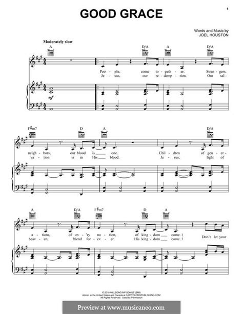 Good Grace (Hillsong United) by J. Houston - sheet music on MusicaNeo