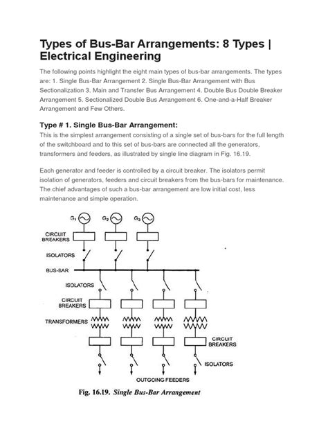 Types of Bus and Arrangements | PDF | Electrical Substation ...