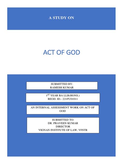 Act of God Defence | PDF | Negligence | Justice