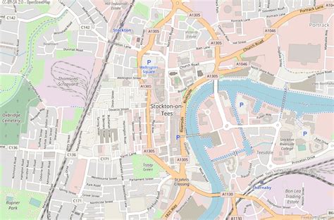 Stockton-on-Tees Map Great Britain Latitude & Longitude: Free England Maps