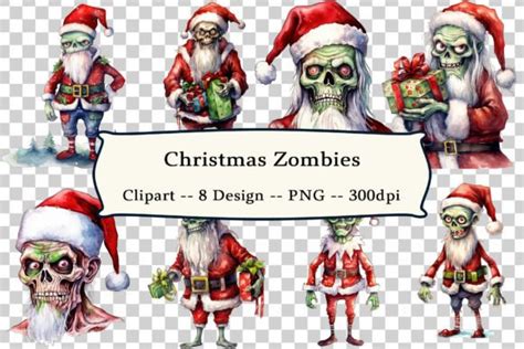 Christmas Zombies Clipart Graphic by Charlie Graphics · Creative Fabrica