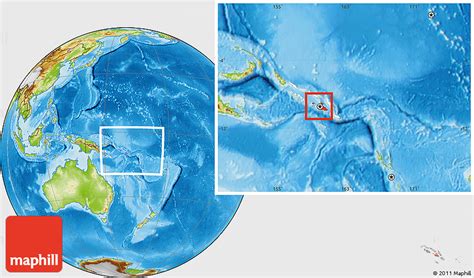 Physical Location Map of Guadalcanal, highlighted country, within the ...