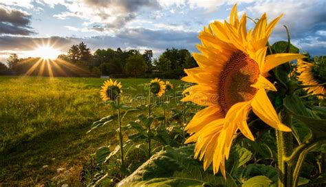 Sunflower And Rising Sun II Stock Image - Image: 25727051