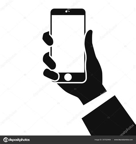 Smartphone Hands Isolated White Background Man's Hand Holding Phone ...