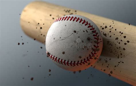 Baseball Striking Bat in Slow Motion Stock Illustration - Illustration of close, dirty: 117707723