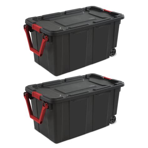 Sterilite 40 Gal. Wheeled Industrial Tote Black Case of 2 - Walmart.com ...