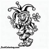 Jester Is A Popular Mardi Gras Character Coloring Page  For sketch template