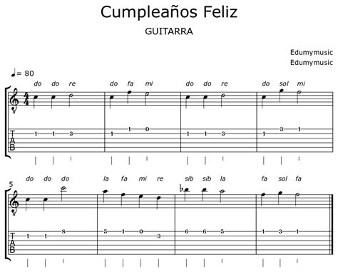 Cumpleaños Feliz - Sheet music for Classical Guitar