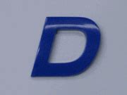 Blue Letter - D - Chrome Auto Emblems