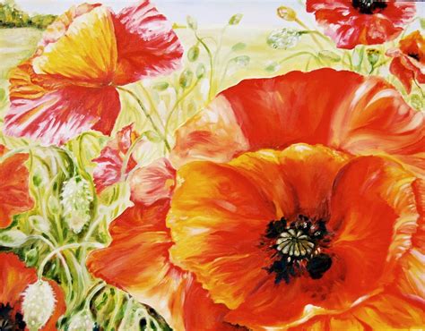 Oil Painting, Original, Large Painting, Poppies, Flower | Цветы, Маки, Живопись