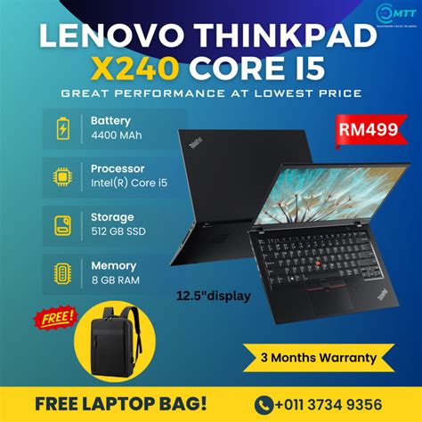 LENOVO THINKPAD X240 CORE I5 4TH GENERATION 12.5" INCHES 8GB / 512GB SSD | Shopee Malaysia
