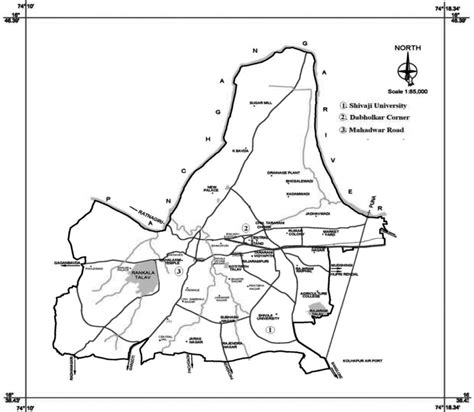 Location of sampling sites from Kolhapur city. | Download Scientific Diagram