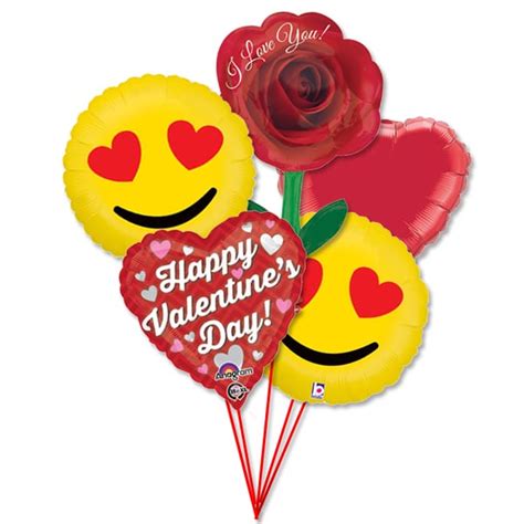 Valentines Day Balloons Bouquet Emoji Hearts Love - Balloon Shop NYC