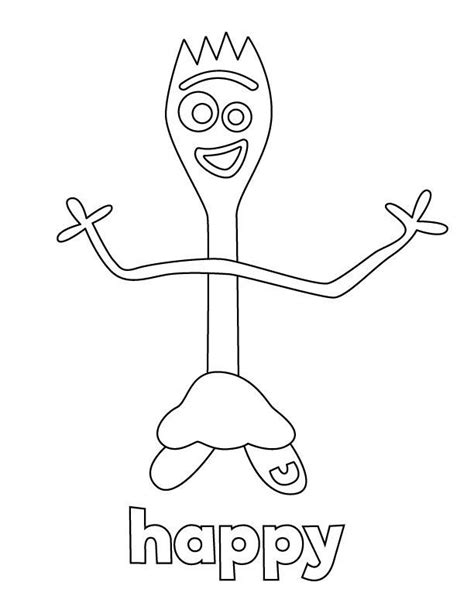 Forky From Toy Story 4 Coloring Page - Free Printable Coloring Pages for Kids