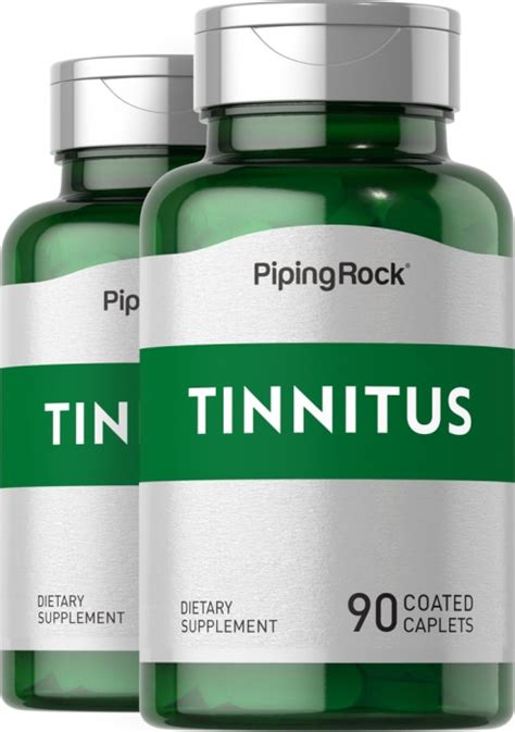 Tinnitus 2 Bottles x 90 Caplets | Remedy For Ringing In Ears | PipingRock Health Products