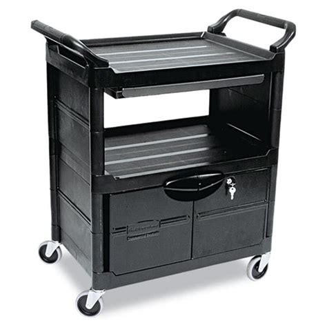 Heavy-Duty Polypropylene Utility Cart with Drawer | Ultimate Office