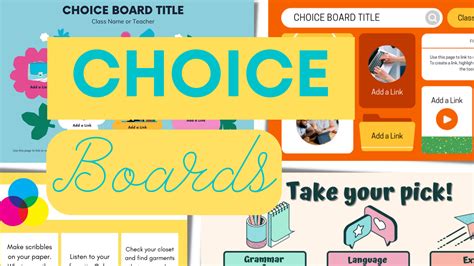 A Collection of Choice Board Examples and Templates • TechNotes Blog