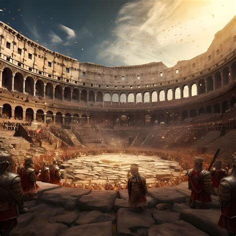 Premium AI Image | Colosseum Clash Witness the Drama of a Gladiator ...