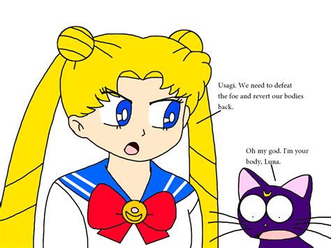 Body Swap - Usagi Tsukino and Luna by Ultra-Shounen-Kai-Z on DeviantArt